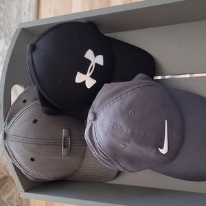 Men's Golf Baseball Caps Under Armor Nike Oakley Large Lot of 3